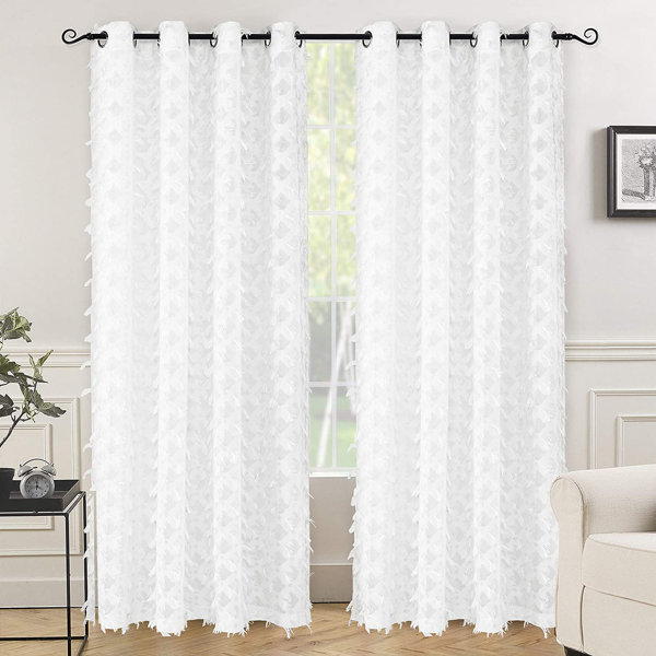 Rosdorf Park White Voile Grommet Semi Sheer Curtains Woven Water Drop